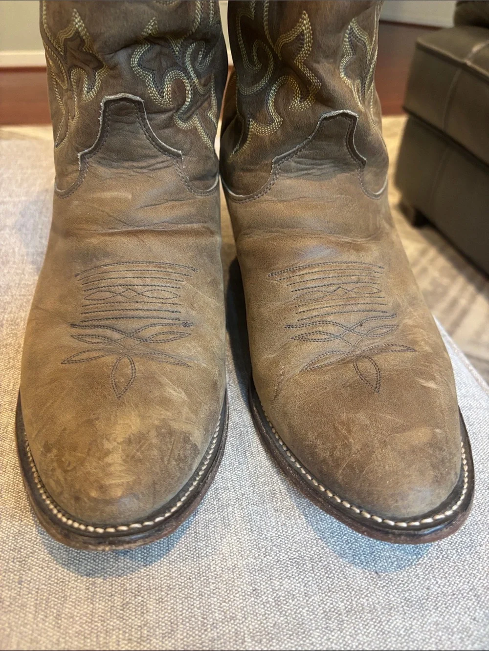 Extra Wide Justin vintage Leather Cowboy western Boots #2253 11 EEE made USA